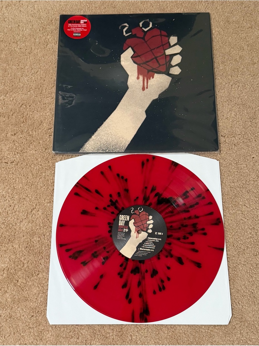 Green Day American Idiot 25th Anniversary Red Splatter Vinyl 2LP